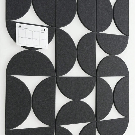 12pcs Decorative Felt Wall Panel Kit Semicircular Wall Felt Tiles Home Decor Felts Tiles with Self Adhesive Decorative Board