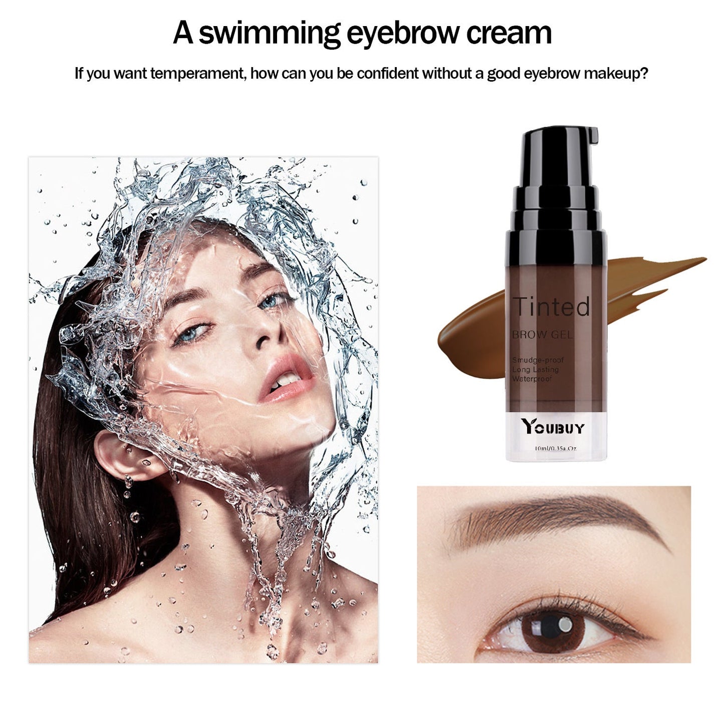 Eyebrow ointment dye waterproof quick drying natural eyebrow long-lasting travel portable set liquid eyebrow pencil ﻿