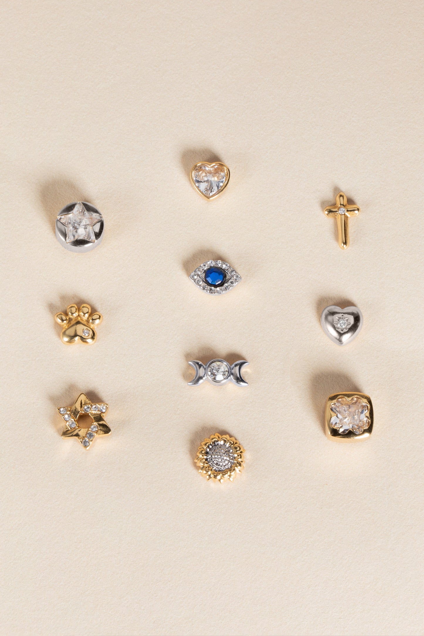 Crystal Puffy Heart Mini Stud Earrings