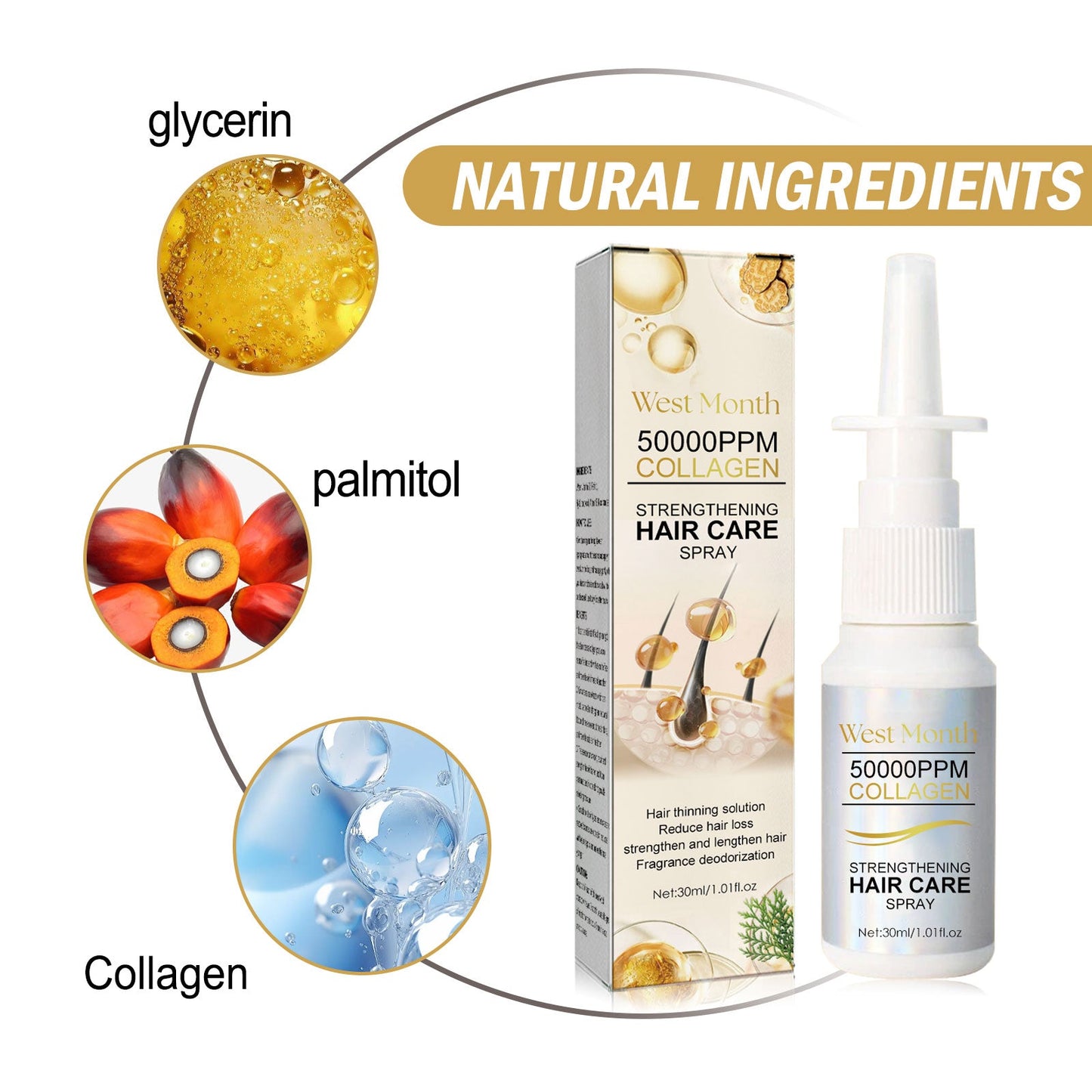 Hair Smoothing Essence Spray, Moisturize Hair Roots, Strengthen Scalp, Prevent Hair Loss, Repair And Smooth