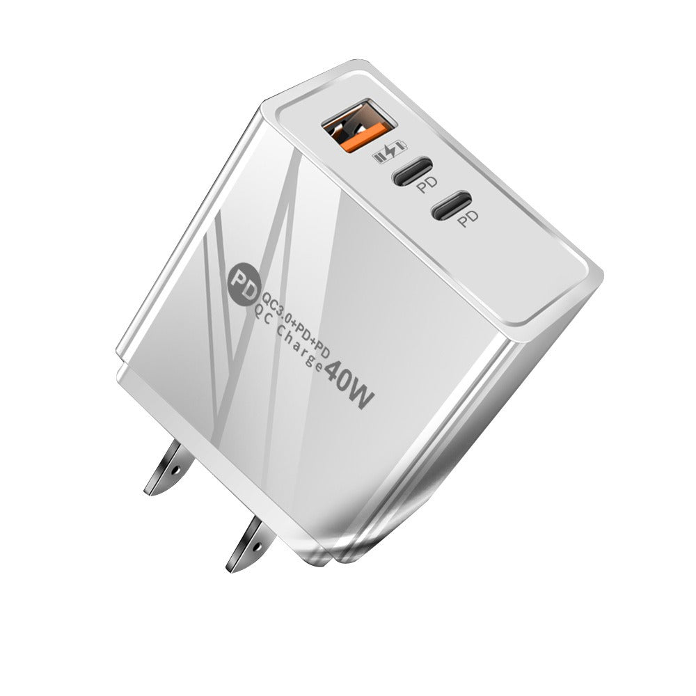 USB+2PD Type-C mobile phone charger LED with light travel charging head
