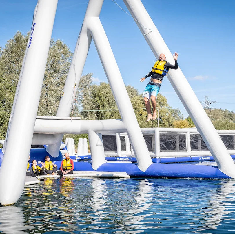 Aquaglide Skyrocket Inflatable Water Park with Trapeze-Style Swing