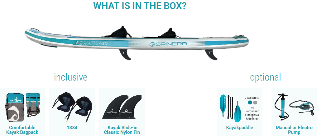 Spinera Adriatic 140 1-2 Person Kayak [14 ft x 36.5 in]