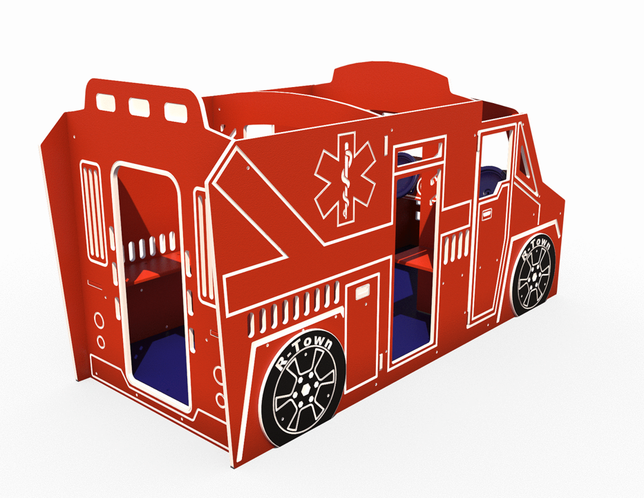 Grounds For Play R-Town® Ambulance Playground Spring Rocker (46520) for Children Ages 2-12