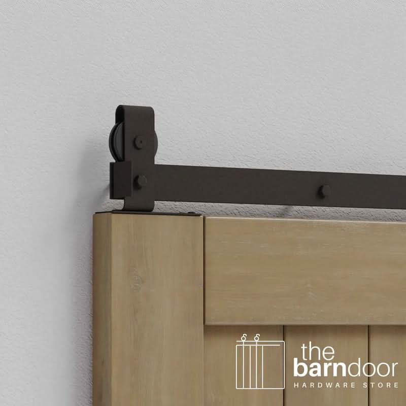 Modern J Top Mount Bifold Barn Door Hardware Kit | 12 Door Biparting