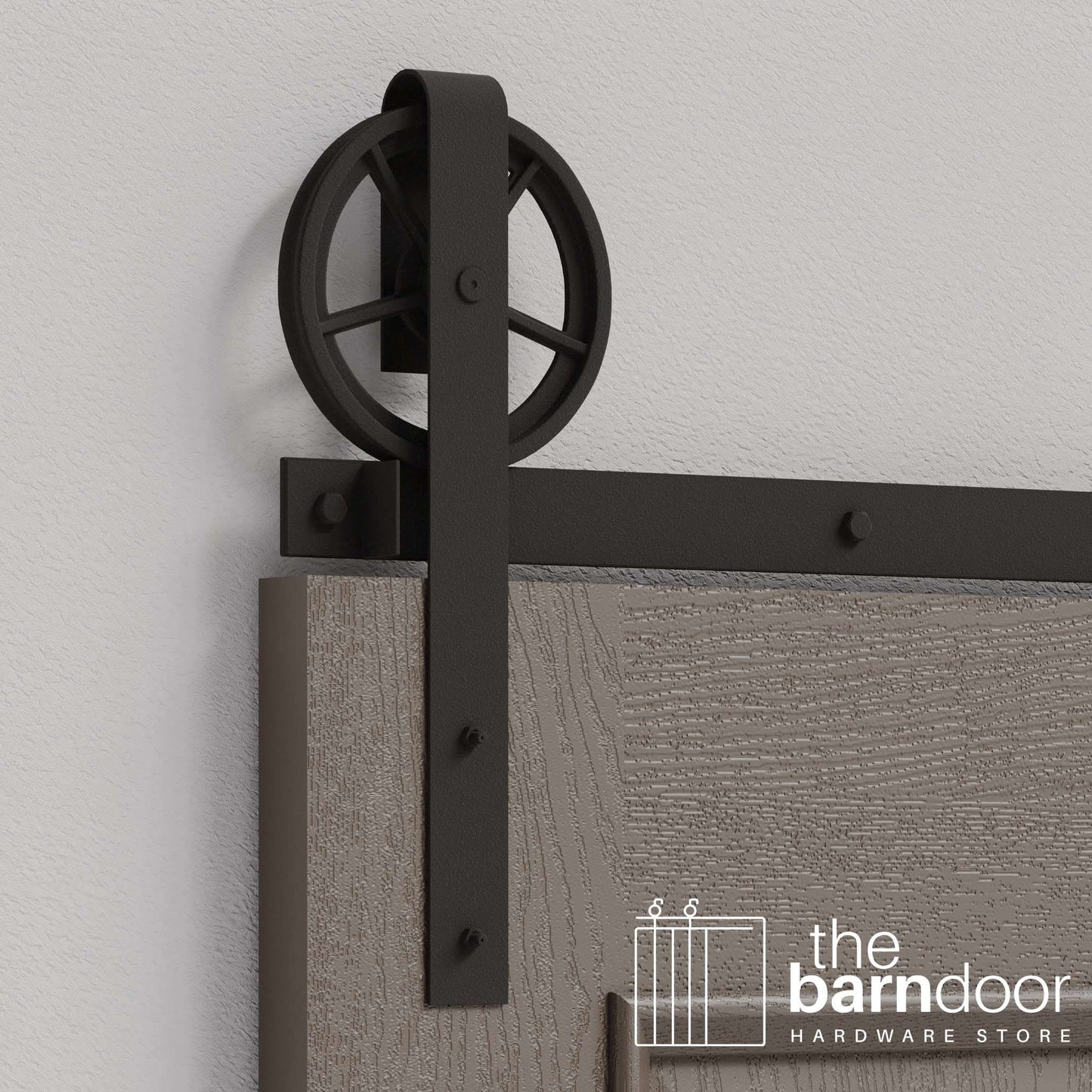 Wagon Wheel Heavy Duty Sliding Barn Door Hardware Kit
