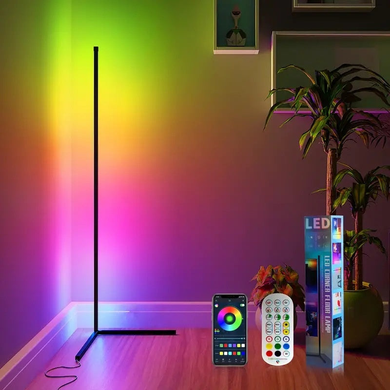 Ambient Floor Lamp RGBIC Corner Light Three-Section Spliced Bluetooth LED Modern Minimalist Table Lamp Voice-Activated Light