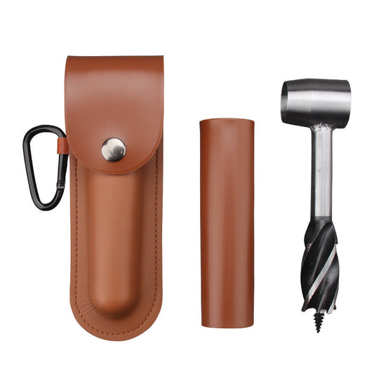 Outdoor Survival PU Punching Tool Wood Drill Birch Water Intake Outdoor Stainless Steel Drill Bit Support Drill Set