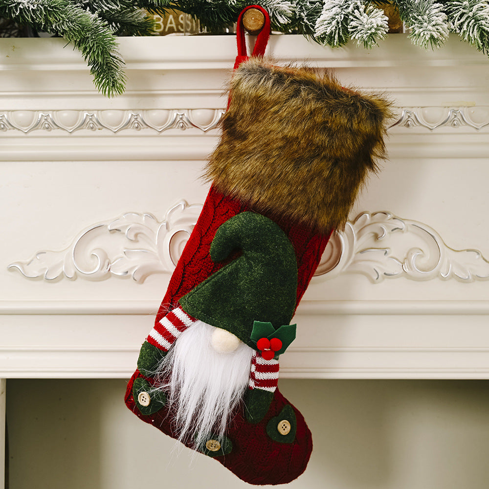 Christmas decoration products, faceless doll plush Christmas socks, creative faceless doll gift socks, elderly socks