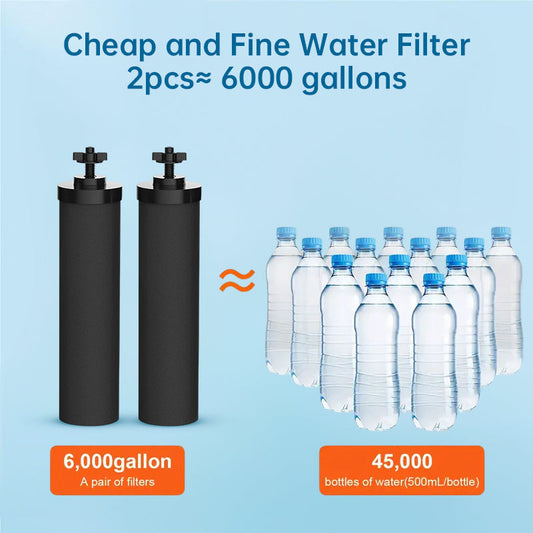 Compatible Replacement Filter for Berkey Countertop Water Purification System - BB9 - 2 Activated Carbon Water Filter Cartridge