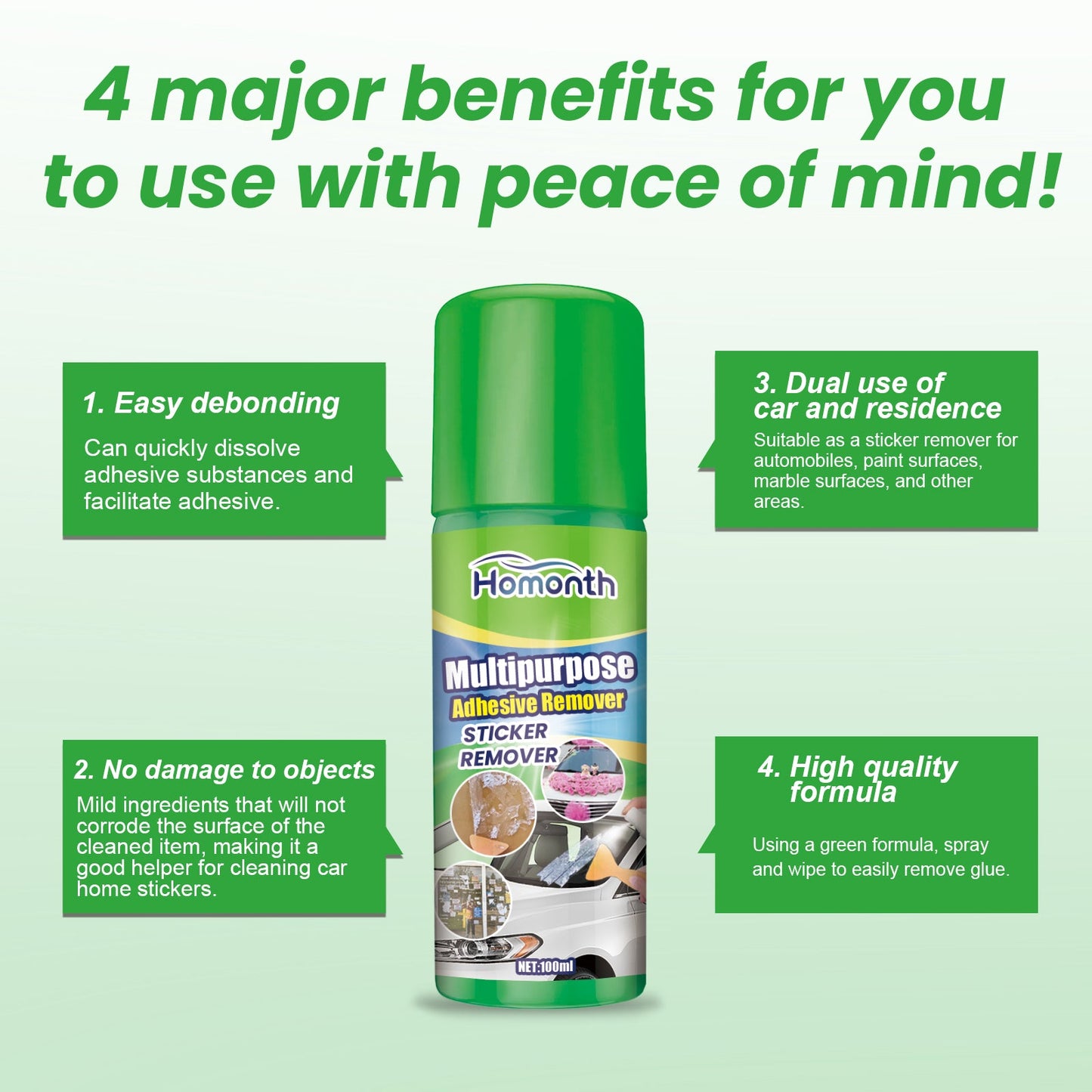 Multipurpose Adhesive Remover, Multi-Purpose Adhesive Removal Self-Adhesive Double-Sided Adhesive Removal Adhesive Cleaning Adhesive No Residue Cleaner