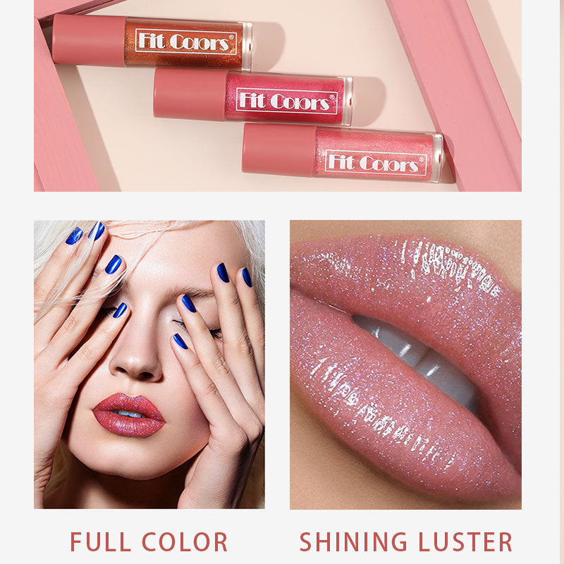 Fit Colors Pearlescent Lip Gloss Matte Non-Stick Cup Mermaid Sparkling Lip Gloss