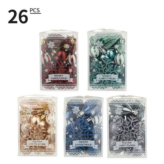 Christmas Ball Set 6cm Painted Alien Ball Powder Snowflake Set Box Christmas Supplies