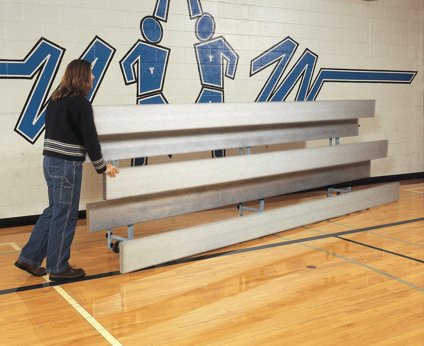 Bison Indoor All Aluminum Easy Store Bleachers