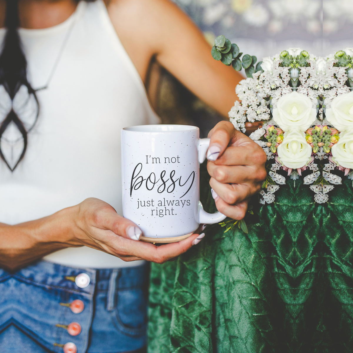 Funny 16oz Ceramic Mug I'm Not Bossy Just Always Right Coffee Gift