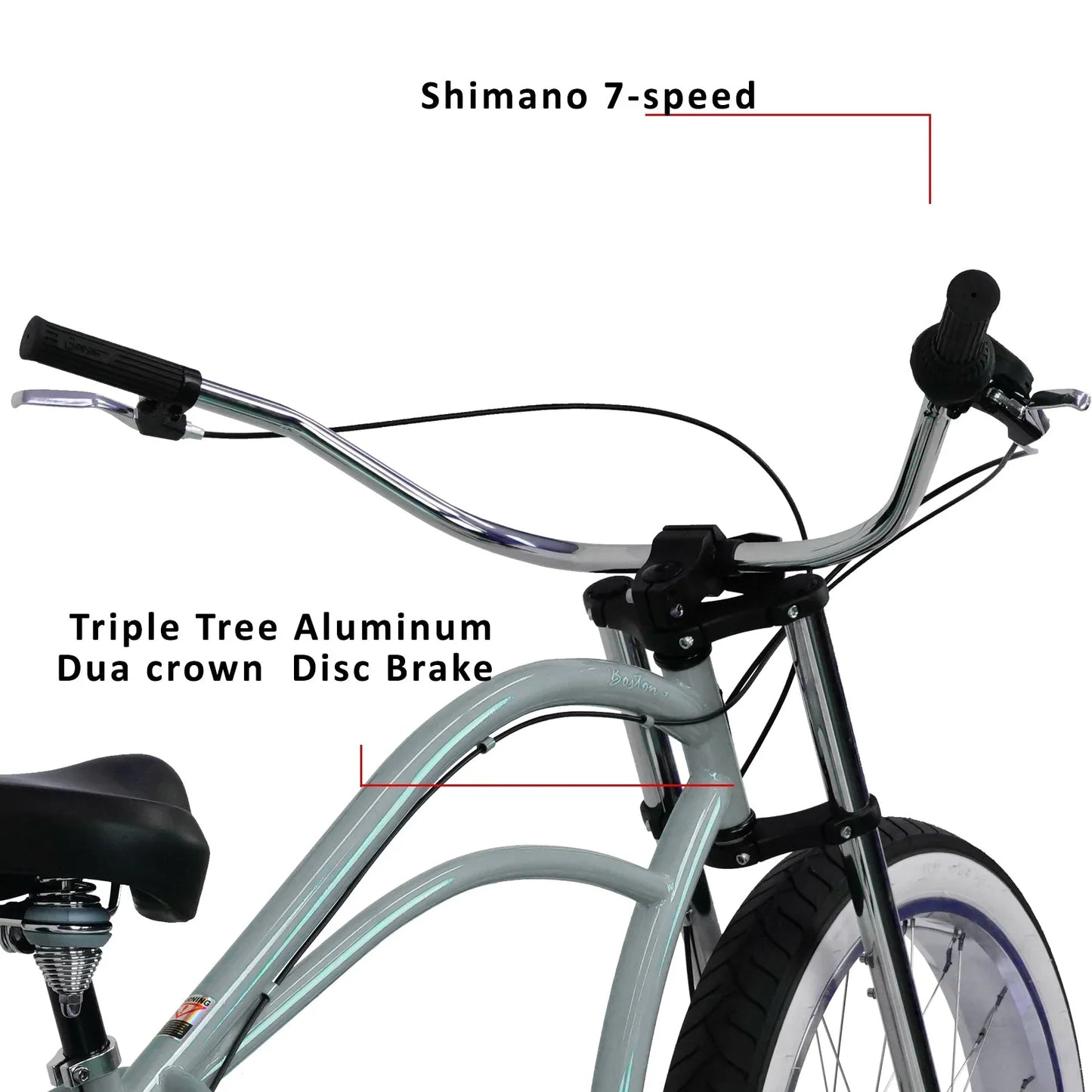 Micargi Boston 7 Stretch Beach Cruiser Bike