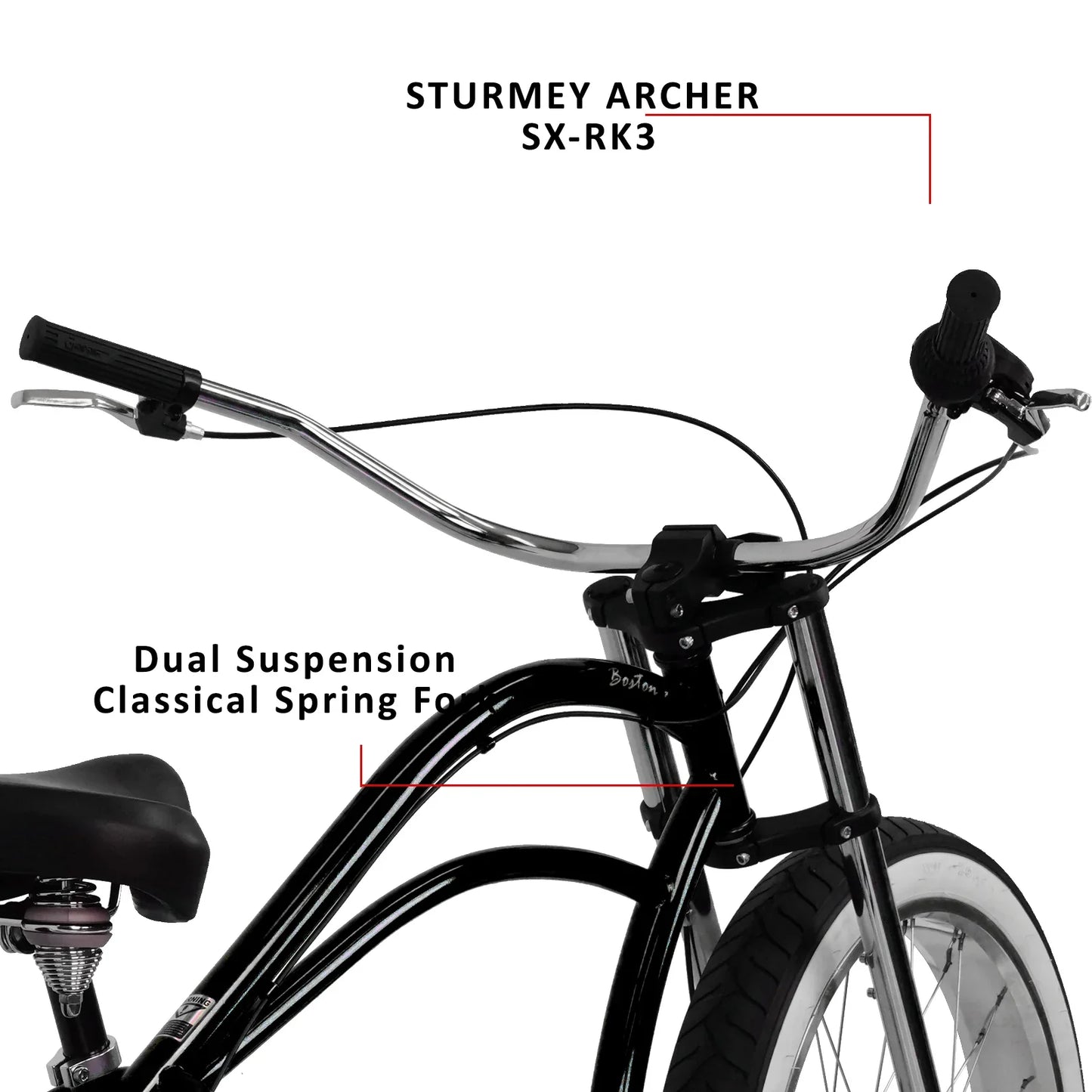 Micargi Boston 7 Stretch Beach Cruiser Bike