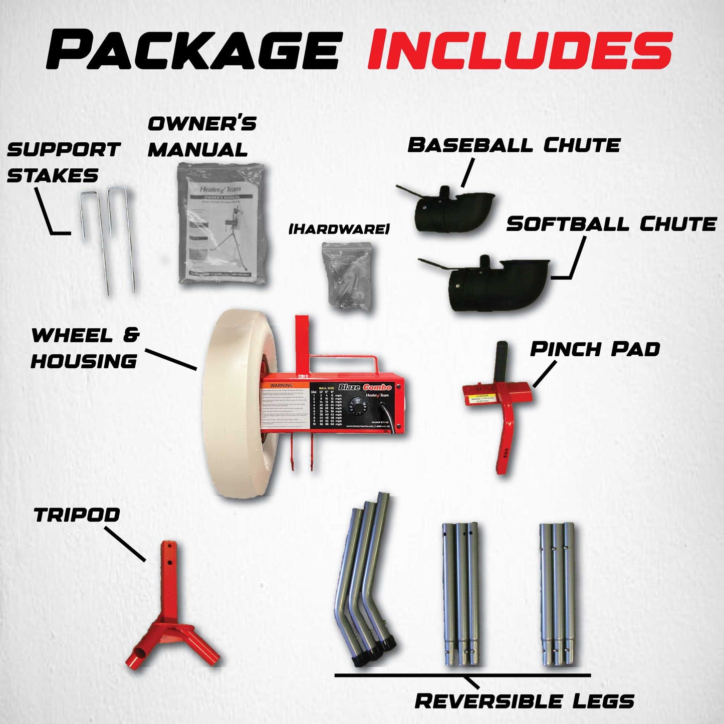 Heater Blaze Combo Heavy Duty Pitching Machine