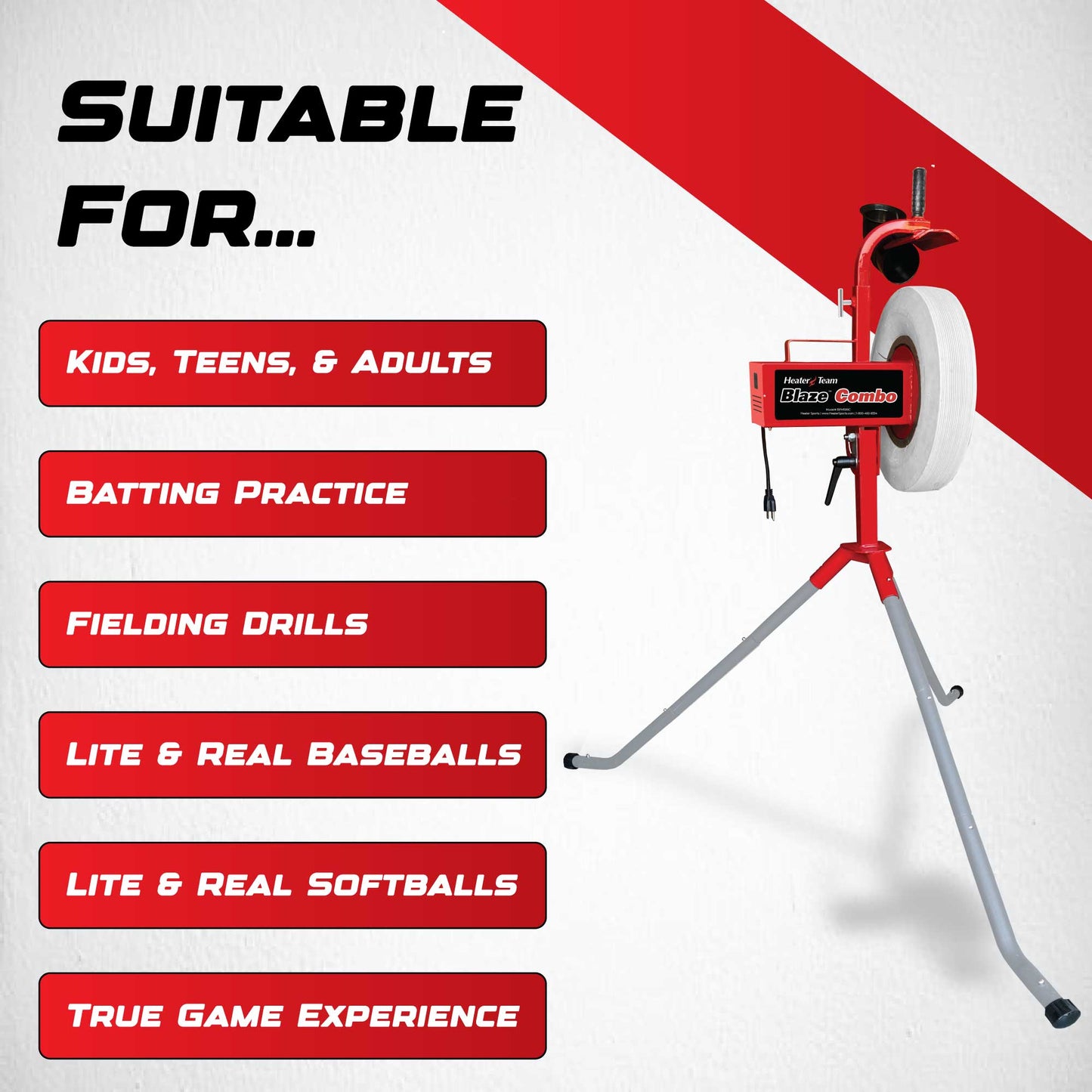 Heater Blaze Combo Heavy Duty Pitching Machine