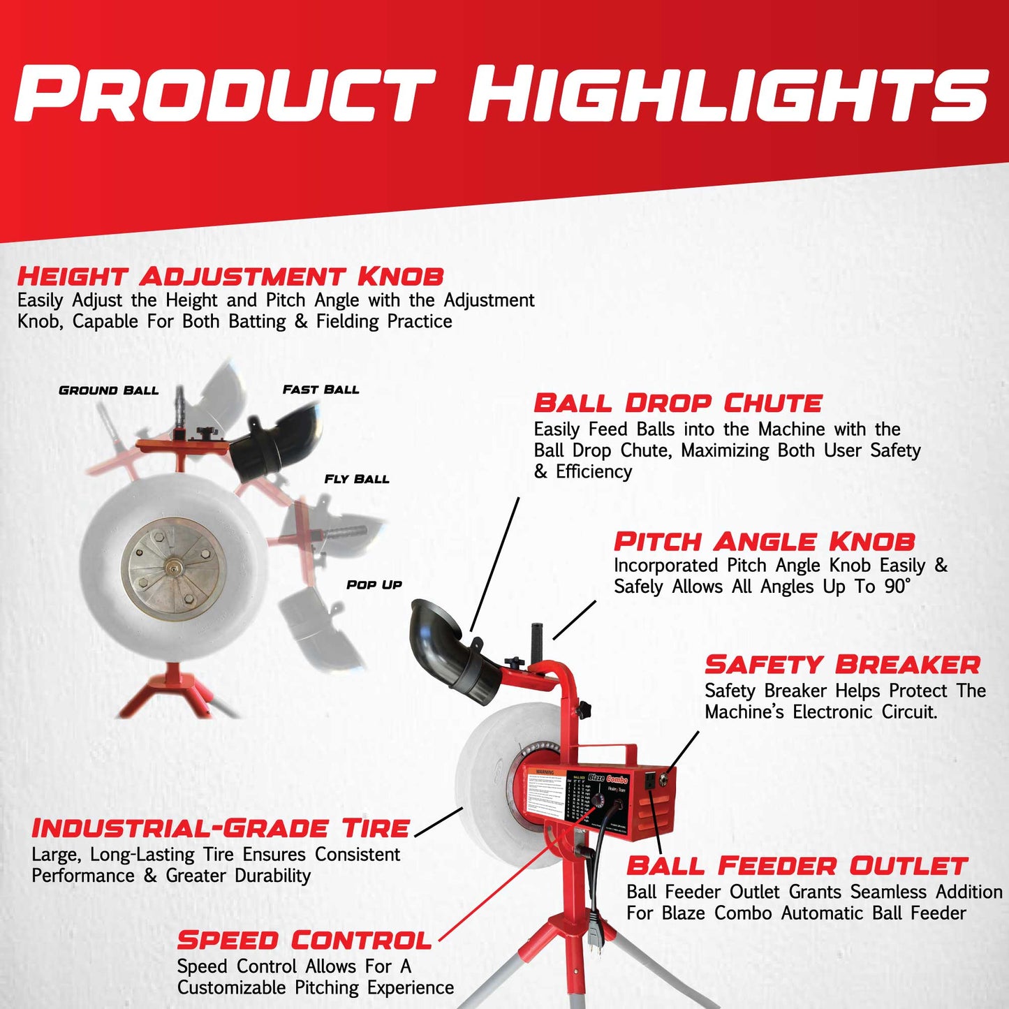 Heater Blaze Combo Heavy Duty Pitching Machine