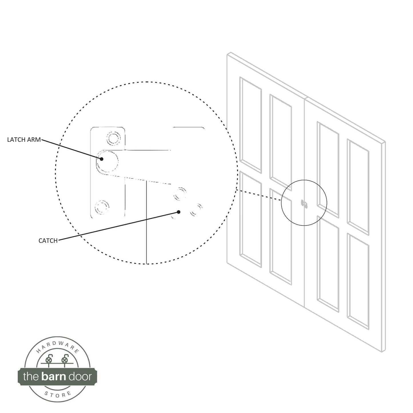 Barn Door Stainless Steel Biparting Privacy Latch