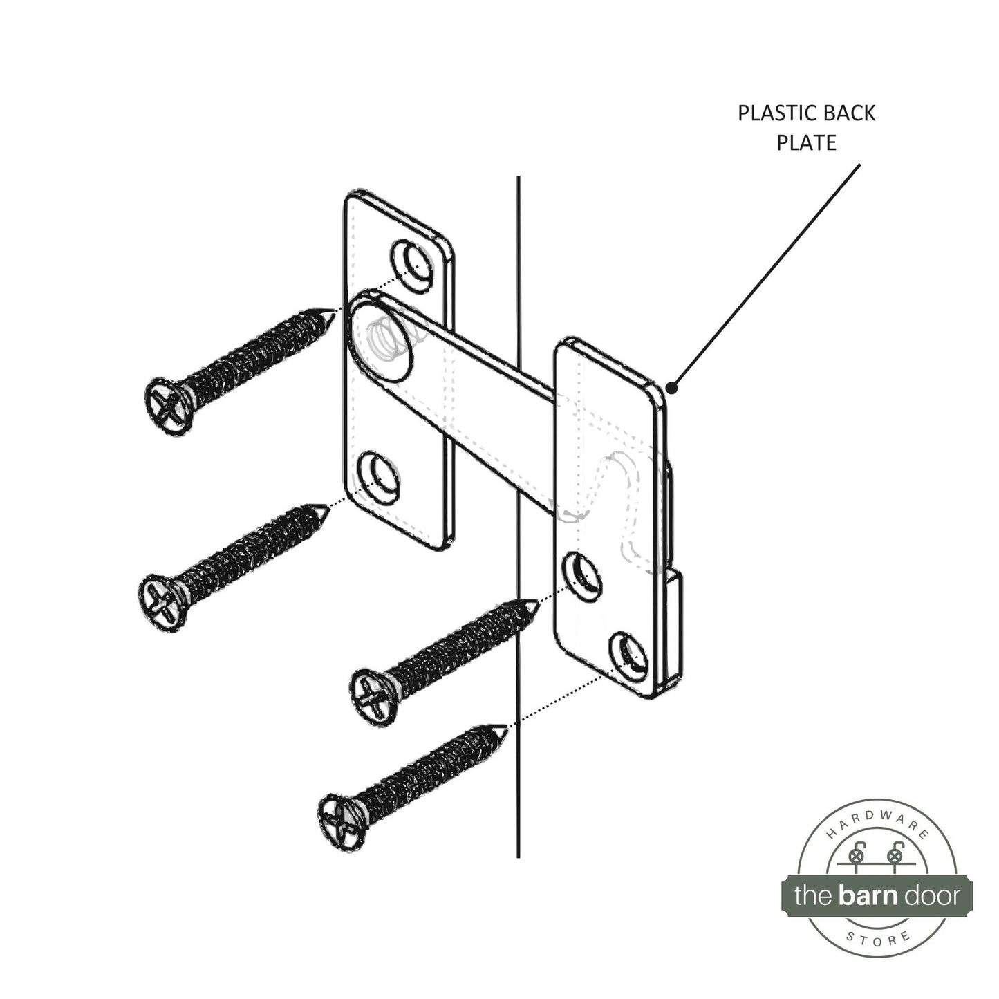 Barn Door Stainless Steel Biparting Privacy Latch