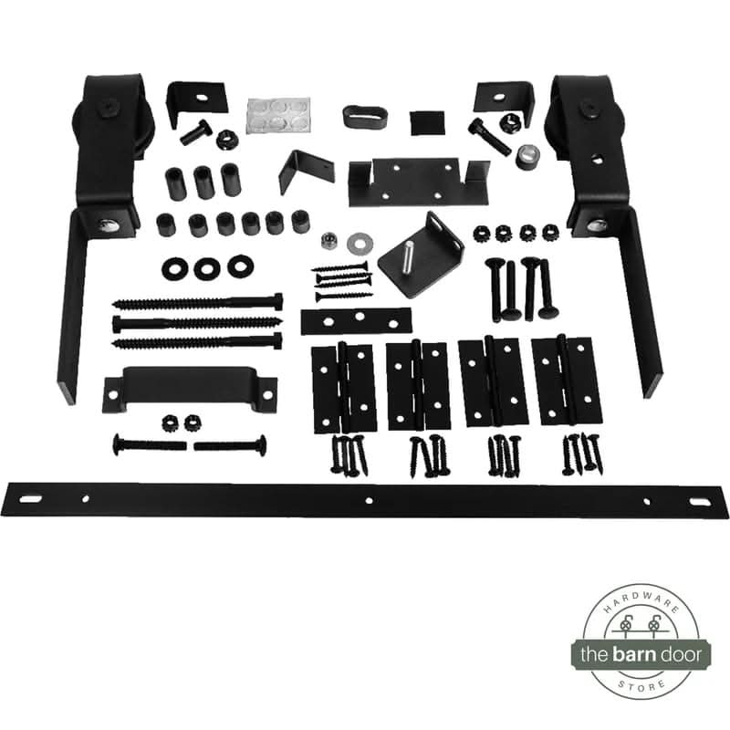 J-Strap Heavy Duty Bifold Barn Door Hardware Kit | 2 Door Kit