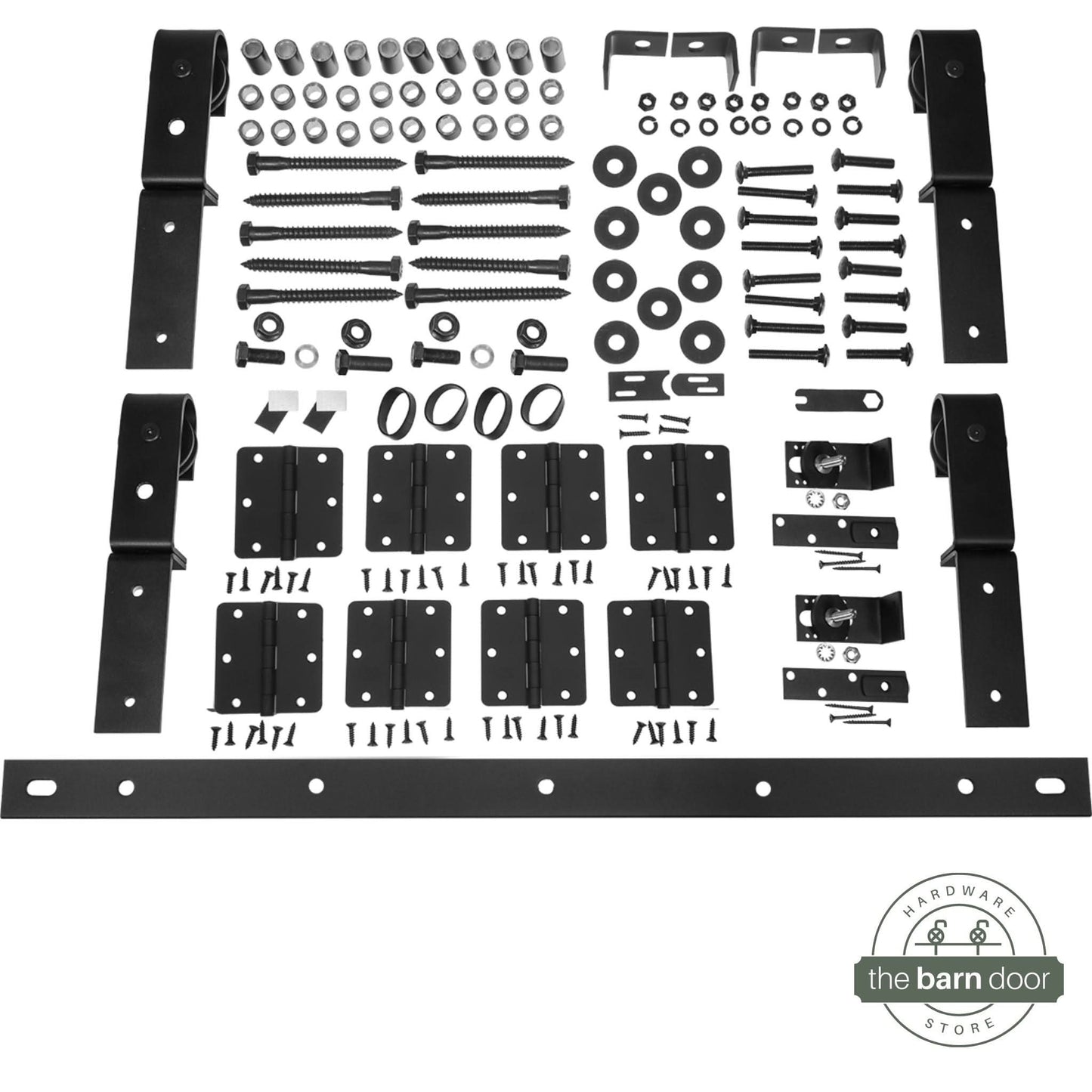 J-Strap Heavy Duty Bifold Barn Door Hardware Kit | 4-Door Biparting