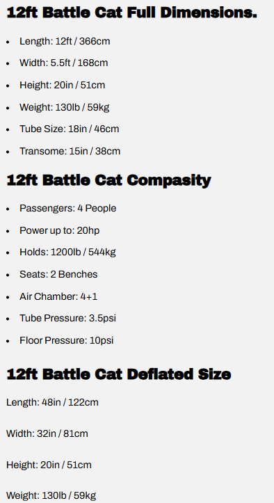 Pop Board Rover Marine Battle Cat Inflatable Catamaran