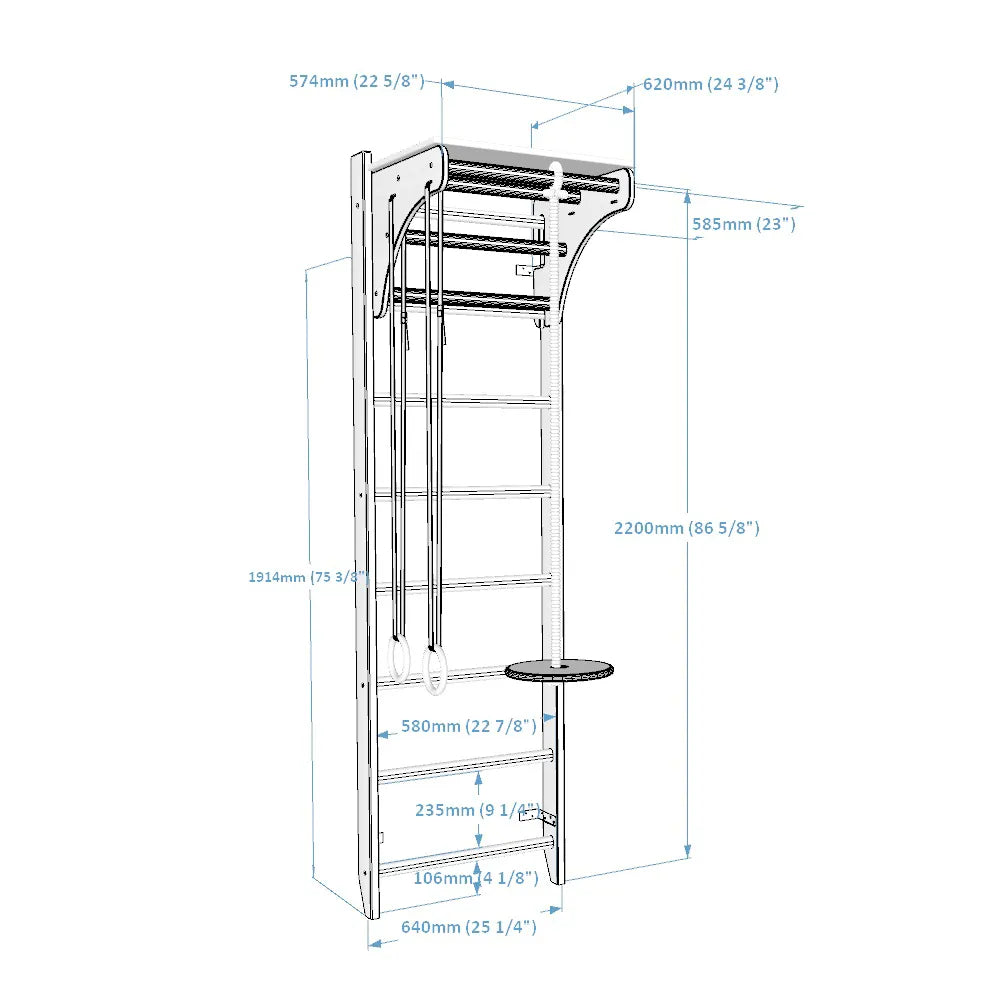 BenchK 112 Childrens Home Gymnastics Ladder with Removable Desk