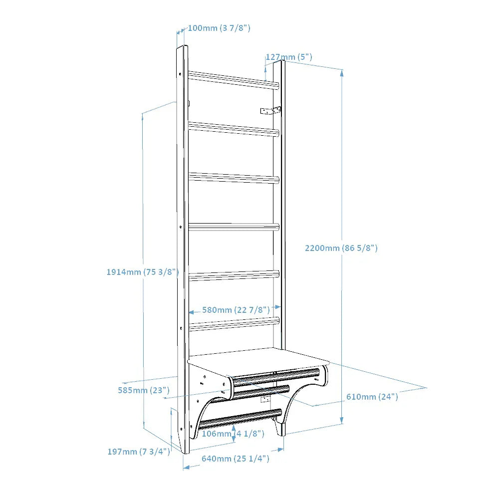 BenchK 112 Childrens Home Gymnastics Ladder with Removable Desk
