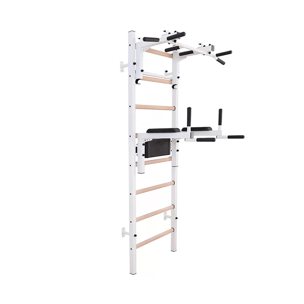 BenchK 232 Gymnastic Wall Bars with Dip Bar and Conversion Pull-Up Bar / Barbell Holder