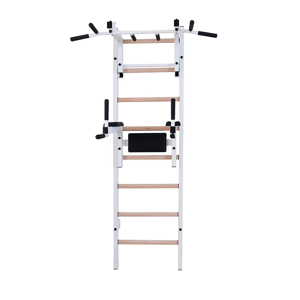 BenchK 232 Gymnastic Wall Bars with Dip Bar and Conversion Pull-Up Bar / Barbell Holder
