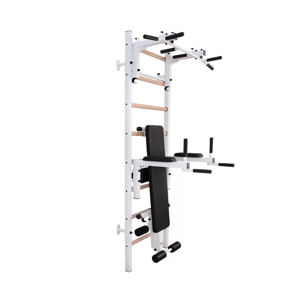 BenchK 233 Gymnastic Wall Bars with Workout Bench, Pull-up and Dip Bar