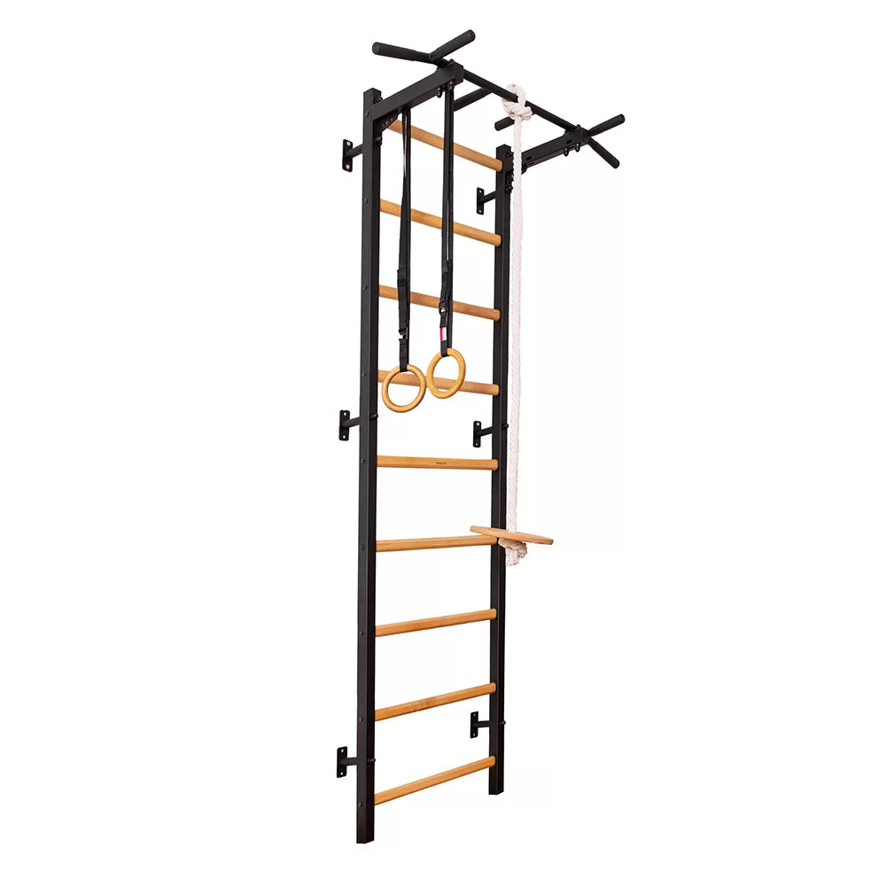 BenchK 721 Exercise Rehabilitation Wooden Wall Bars with Gymnastic Accessories