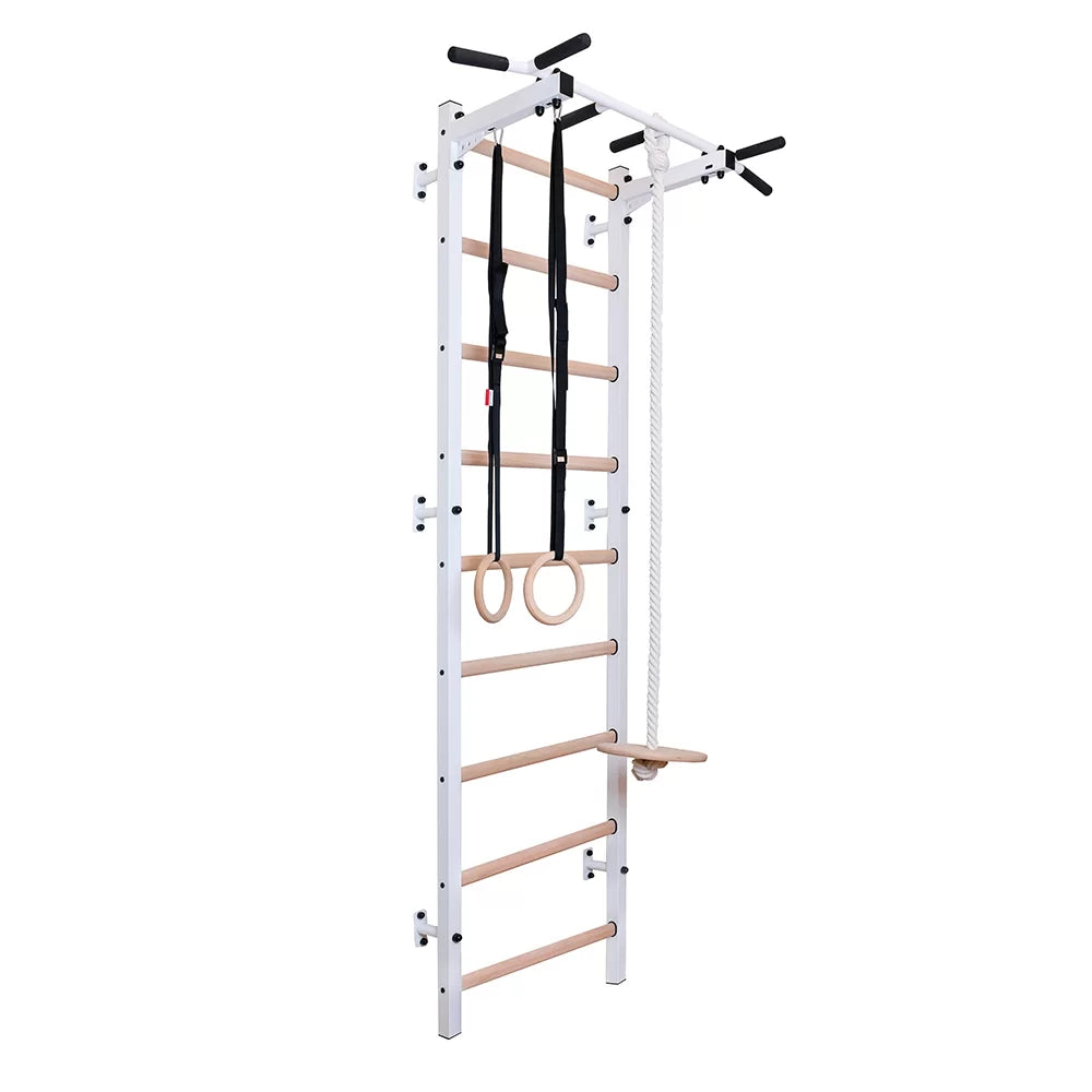 BenchK 721 Exercise Rehabilitation Wooden Wall Bars with Gymnastic Accessories