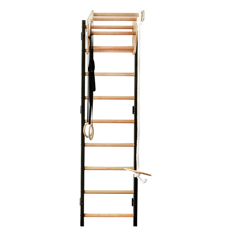 BenchK 711 Gymnastic Wooden Wall Bars with Pull-Up Bar and Accessories