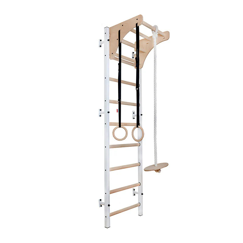 BenchK 711 Gymnastic Wooden Wall Bars with Pull-Up Bar and Accessories