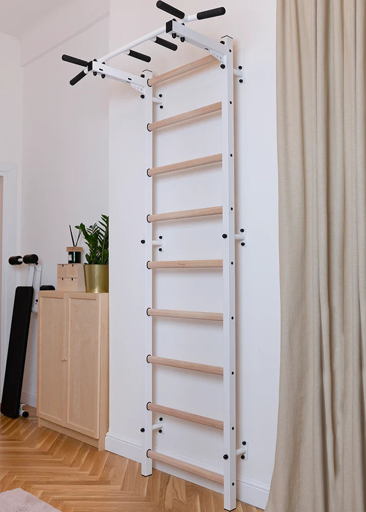 BenchK 721 Exercise Rehabilitation Wooden Wall Bars with Gymnastic Accessories