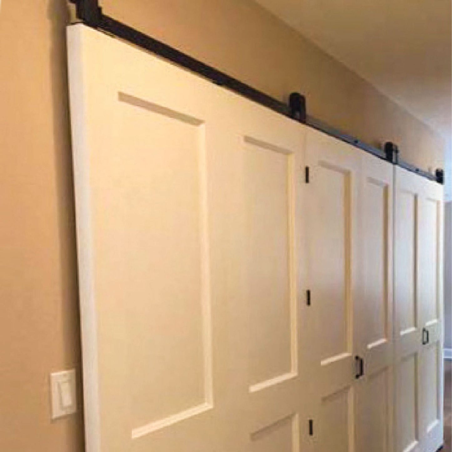 J-Strap Heavy Duty Bifold Barn Door Hardware Kit | 4-Door Biparting