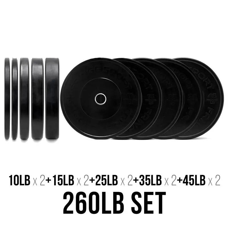 Fringe Sport Black Bumper Plate Set
