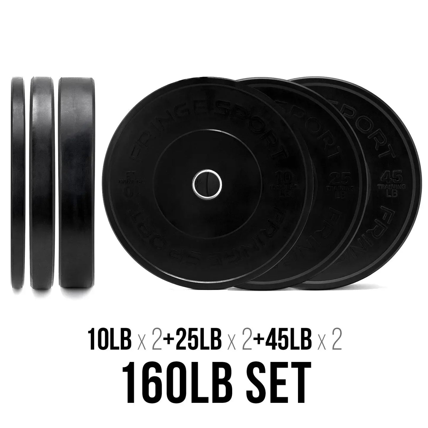Fringe Sport Black Bumper Plate Set