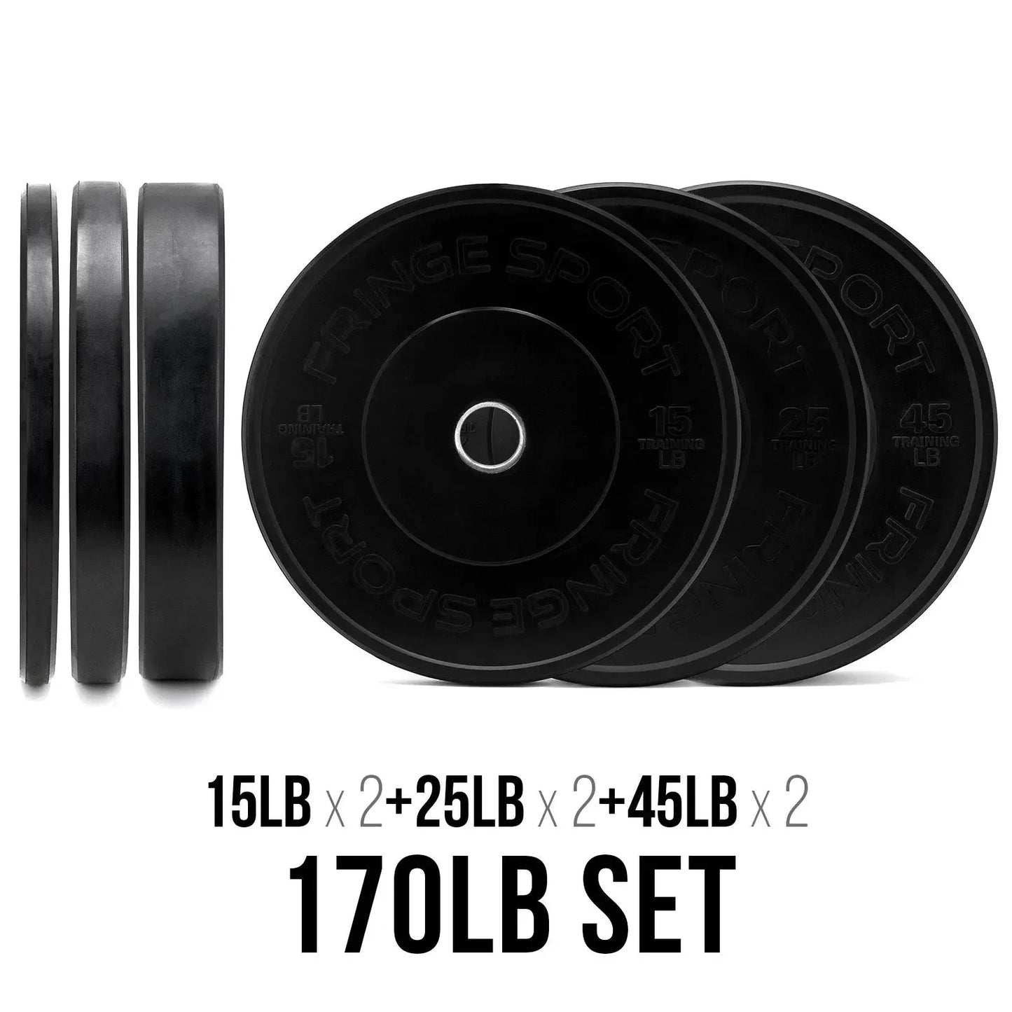 Fringe Sport Black Bumper Plate Set
