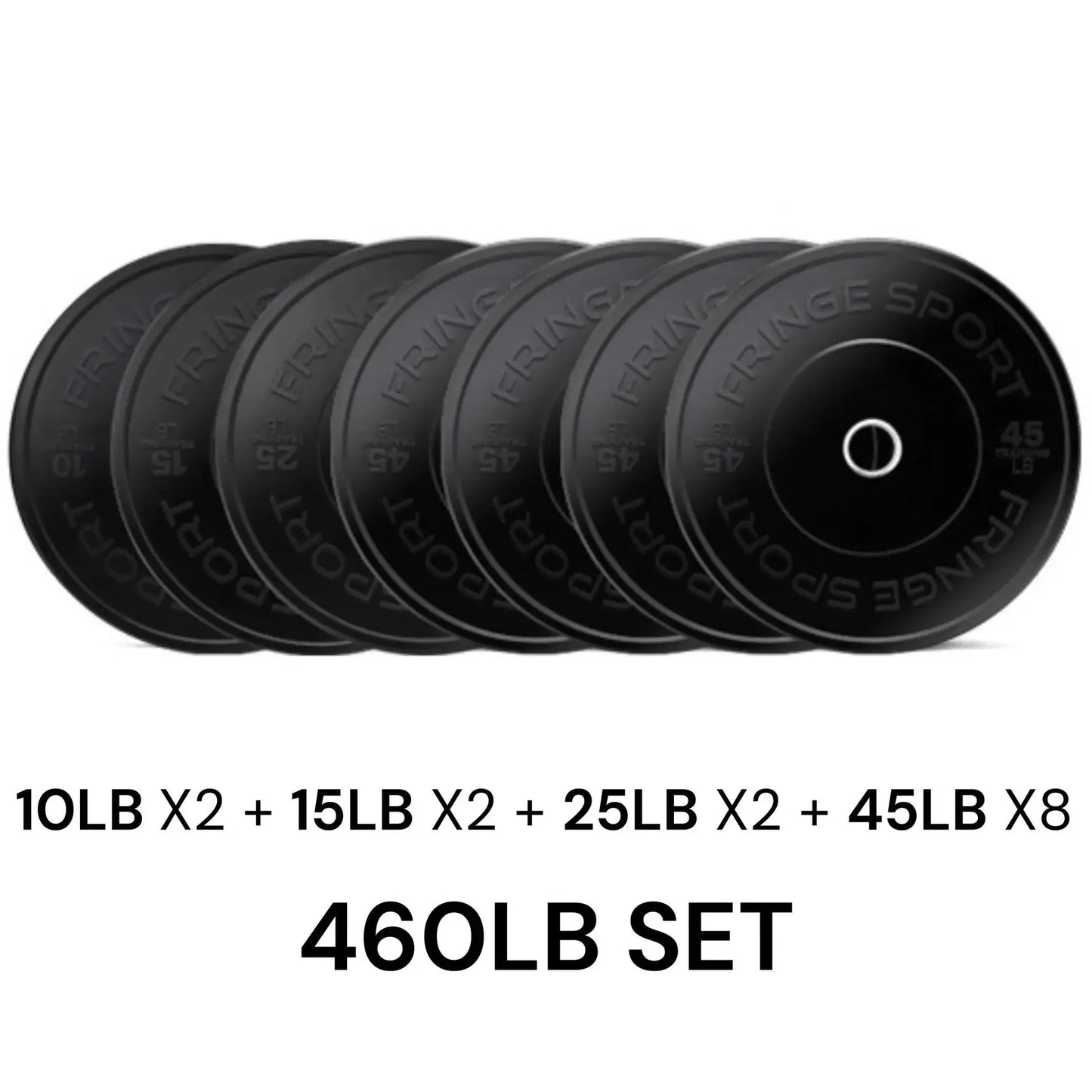 Fringe Sport Black Bumper Plate Set