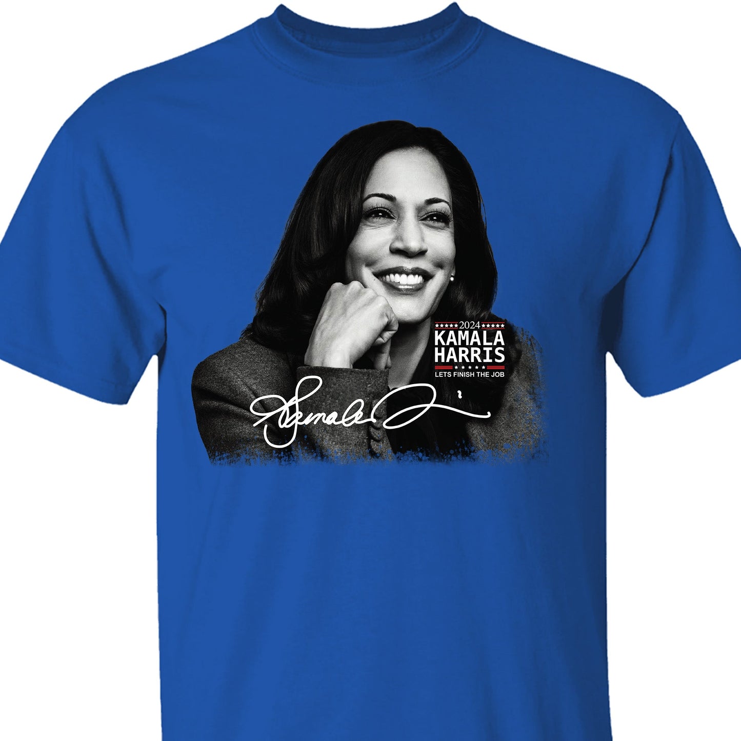 Kamala Harris Let's Finish The Job Signature Shirt | Kamala Harris 2024 Shirt | Democrat Shirt Dark T1435 - KH2