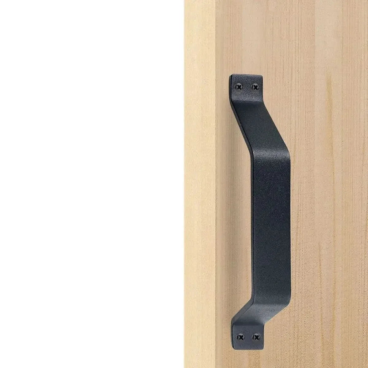 8" Industrial-Style Carbon Steel Barn Door Handle | Black