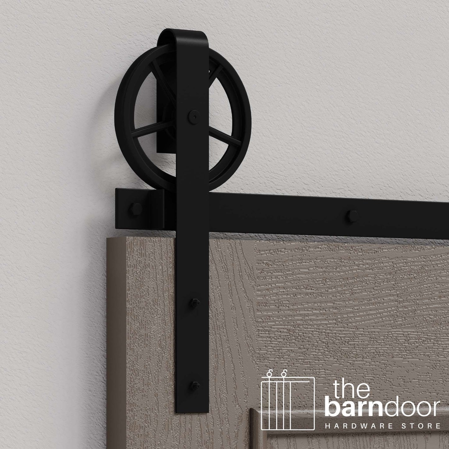 Wagon Wheel Heavy Duty Sliding Barn Door Hardware Kit