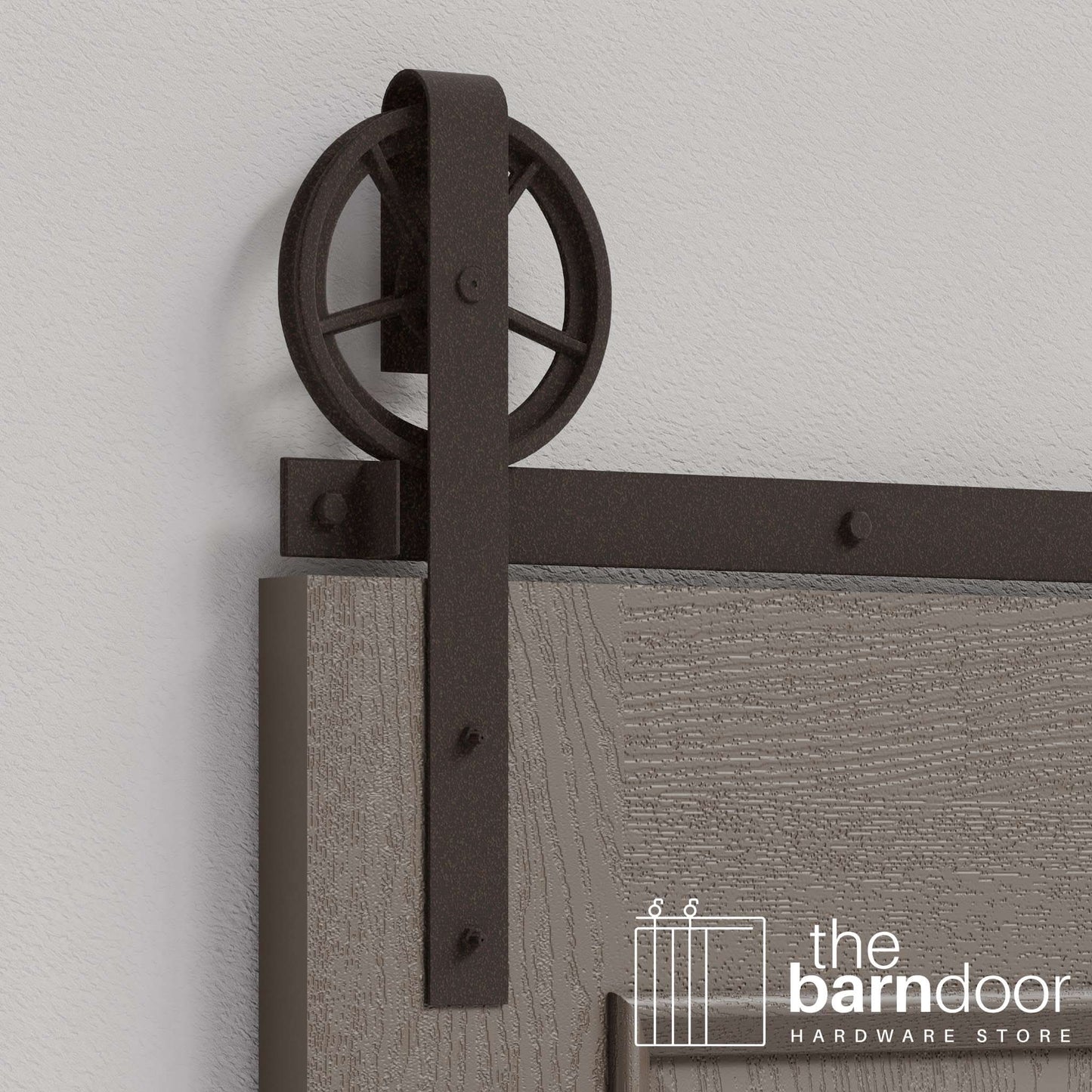 Wagon Wheel Heavy Duty Sliding Barn Door Hardware Kit