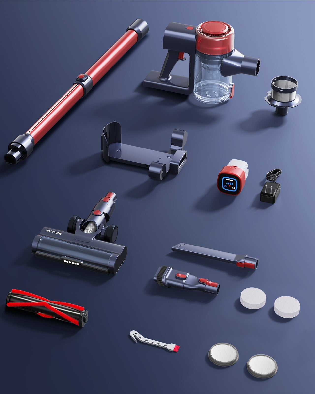 Buture VC50 Red Cordless Vacuum Cleaner