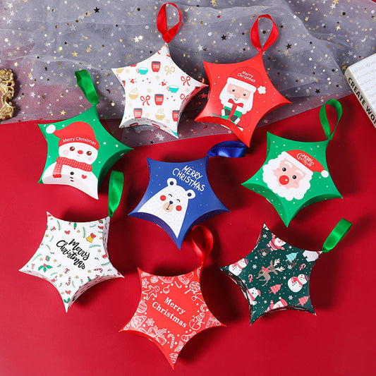 Christmas candy packaging box, Christmas gift box, new pentagonal star gift packaging box